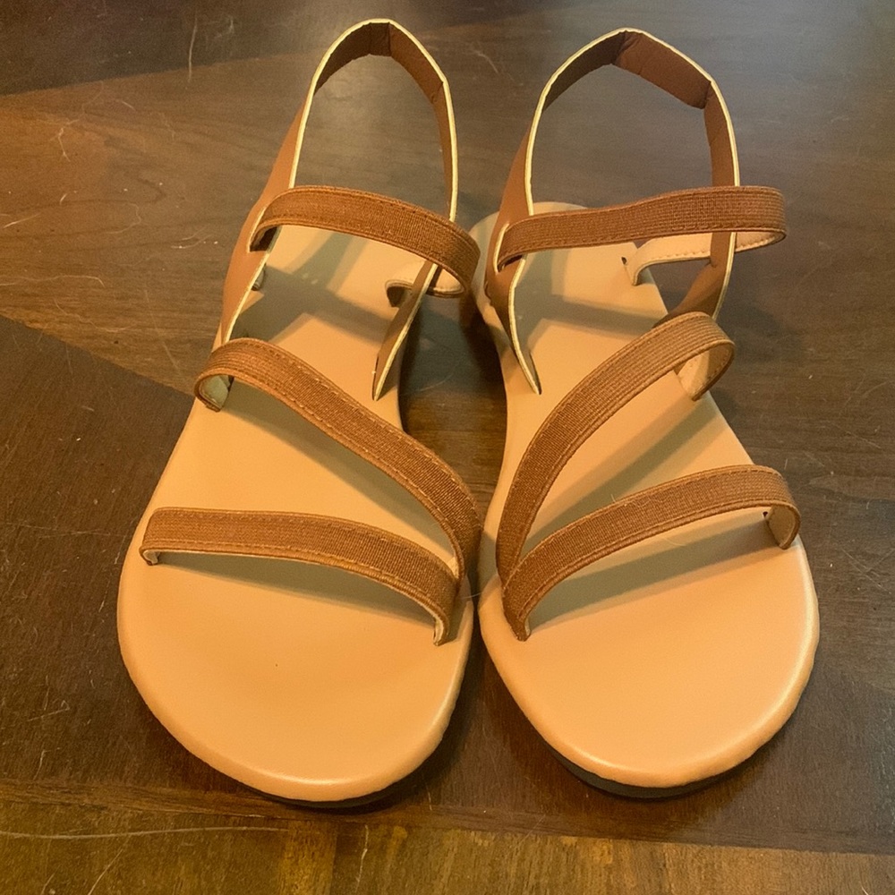 SHEIN women’s sling back sandals, brown flats CN38 (US7) size 7